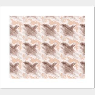 Houndstooth, brown abstract Posters and Art